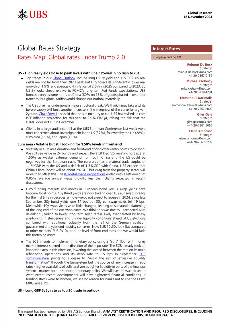 《UBS Fixed Income-Global Rates Strategy _Rates Map Global rates under Trump 2...-111658289》 - 第1页预览图