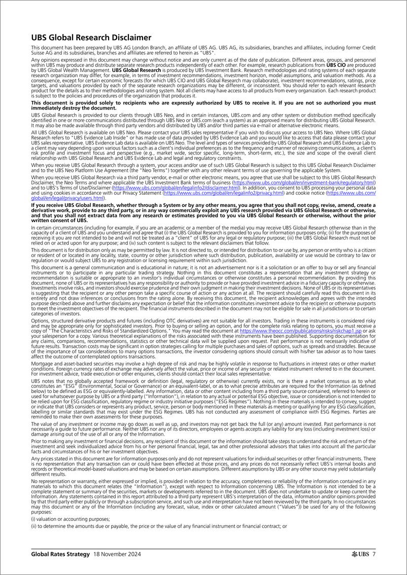 《UBS Fixed Income-Global Rates Strategy _Rates Map Global rates under Trump 2...-111658289》 - 第7页预览图