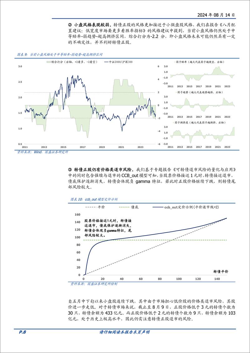 《八月可转债量化月报：当前转债市场的赔率与胜率-240814-国盛证券-23页》 - 第8页预览图