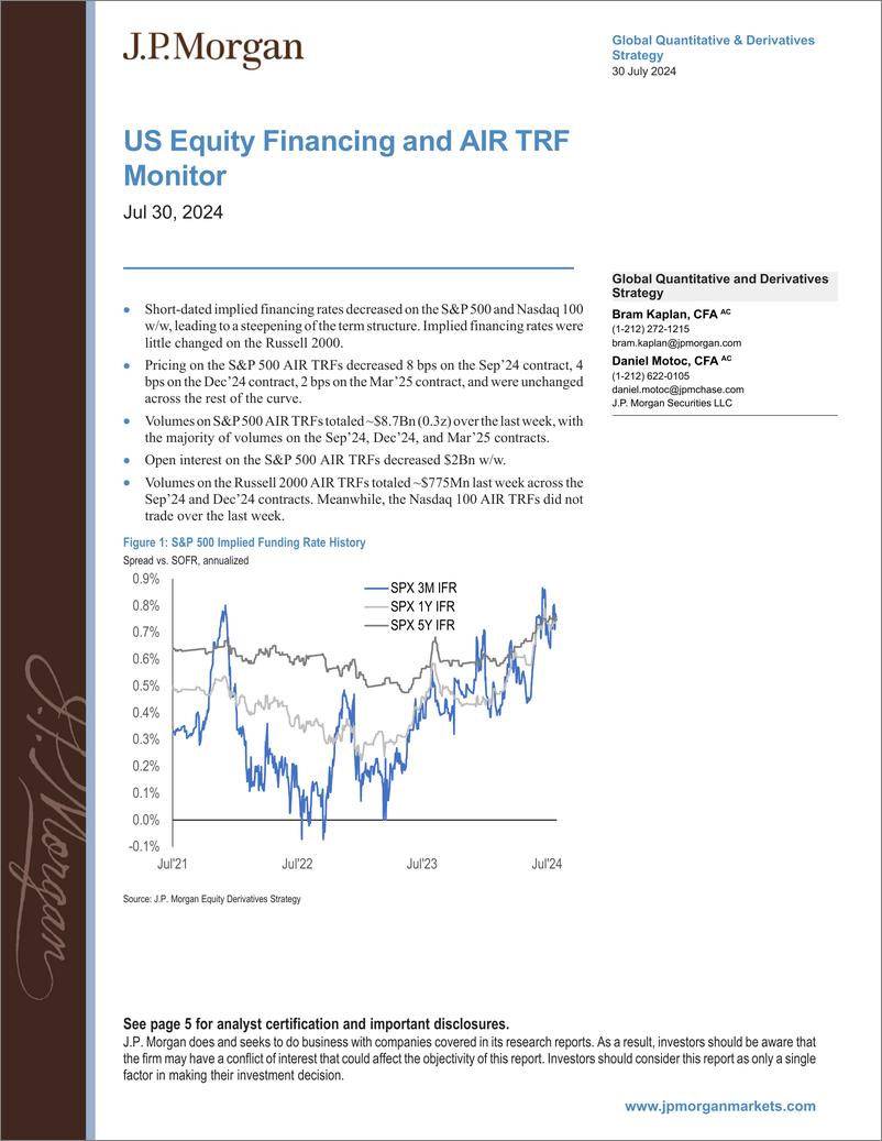 《JPMorgan-US Equity Financing and AIR TRF Monitor Jul 30, 2024-109518826》 - 第1页预览图