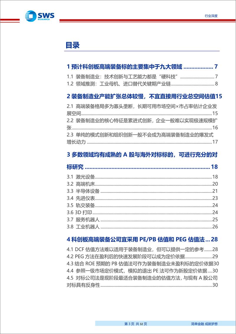 《机械设备行业科创板估值系列报告之高端装备篇：熟悉的估值体系，更高的成长可能-20190325-申万宏源-32页》 - 第4页预览图