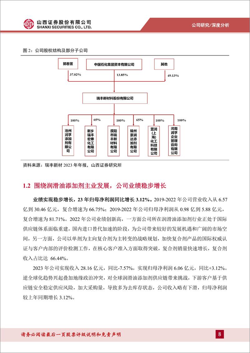 《瑞丰新材(300910)润滑油添加剂龙头，进口替代打开成长空间-240508-山西证券-41页》 - 第8页预览图