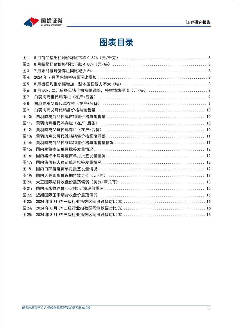 《农林牧渔行业2024年9月投资策略：优质养殖企业Q2盈利扭亏，看好养殖板块景气上行-240902-国信证券-20页》 - 第3页预览图