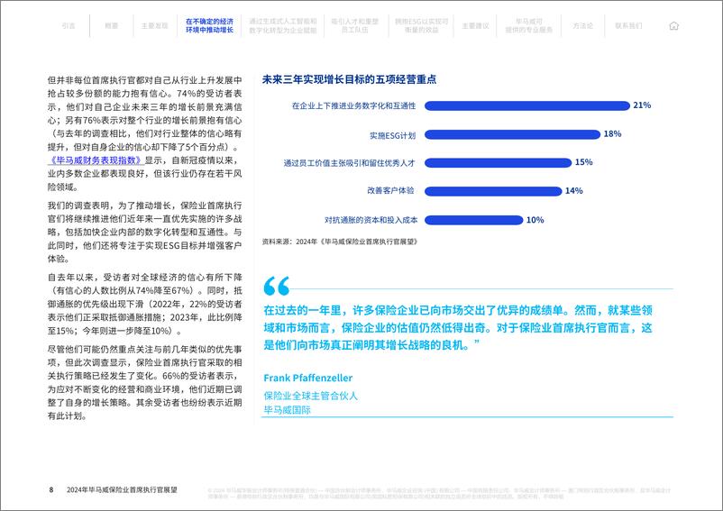 《2024年毕马威保险业首席执行官展望报告-1732544341482》 - 第8页预览图