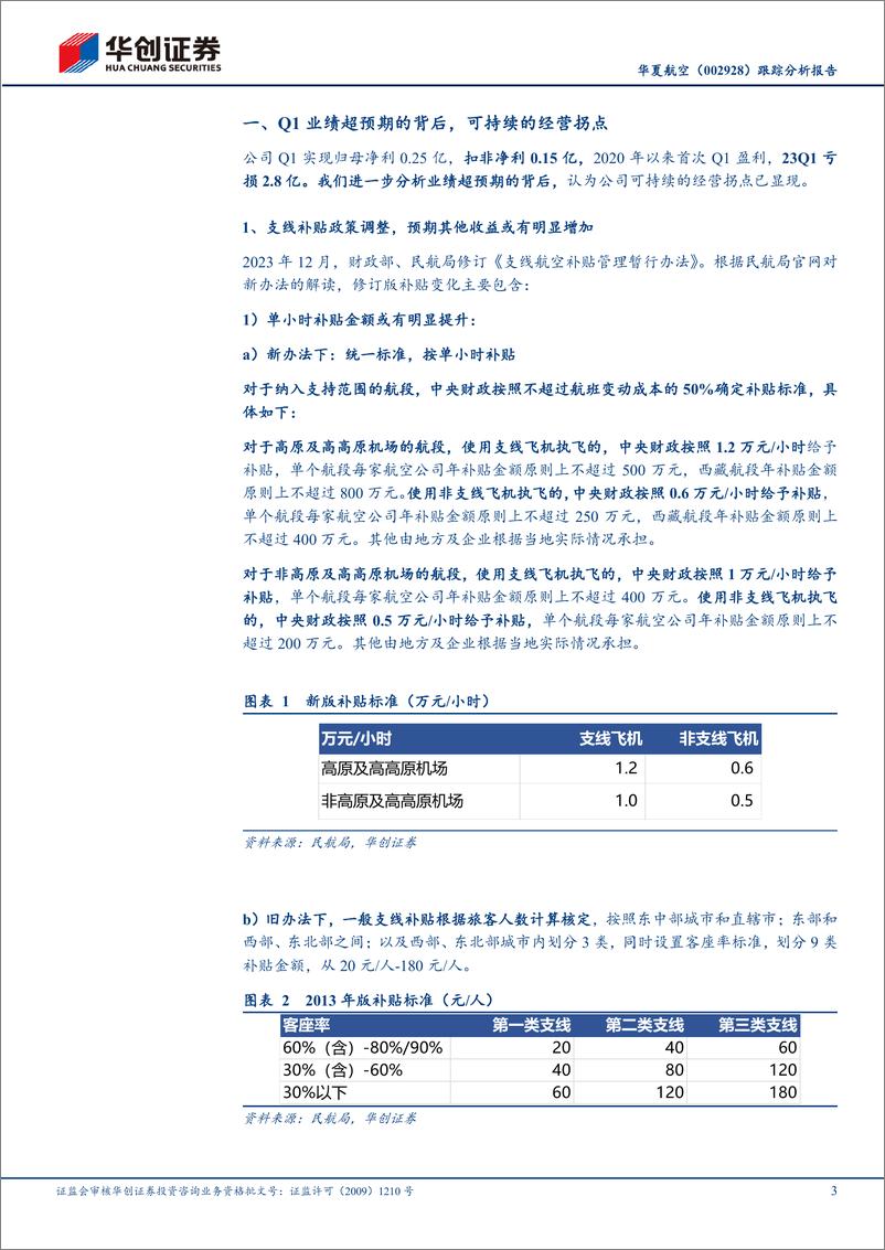 《华夏航空(002928)跟踪分析报告：Q1业绩超预期的背后，可持续的经营拐点-240512-华创证券-11页》 - 第3页预览图