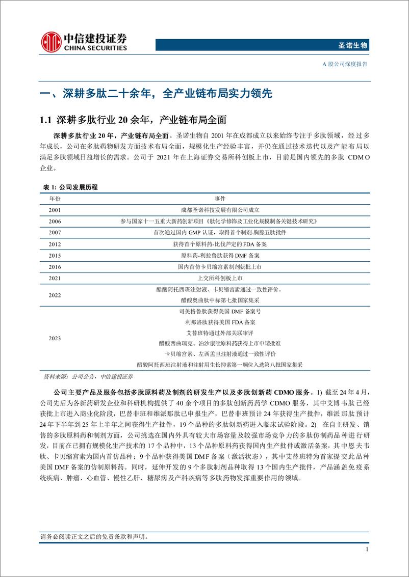 《圣诺生物(688117)多肽全产业链布局，产能释放落地有望加速成长-240802-中信建投-29页》 - 第5页预览图