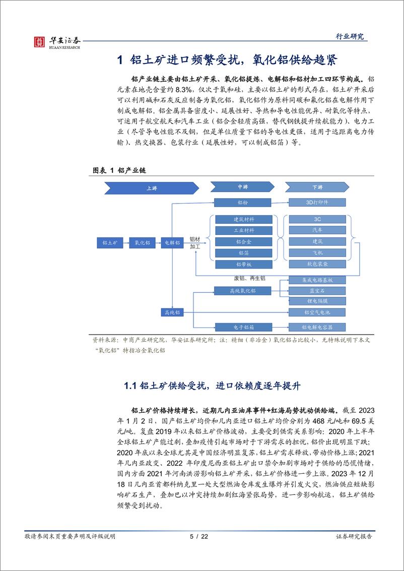 《铝系列专题一：氧化铝供给趋紧，关注高自给率铝企》 - 第5页预览图