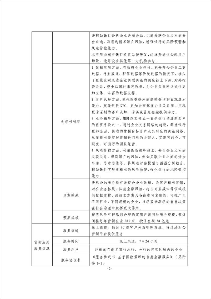 《金融科技创新应用声明书_基于图数据库的普惠金融服务》 - 第2页预览图