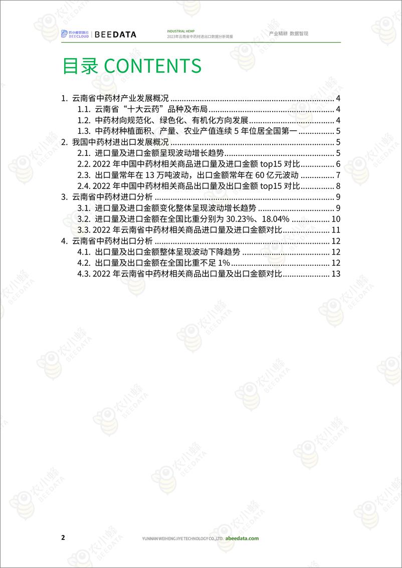 《农小蜂-2023年云南省中药材进出口数据分析简报》 - 第4页预览图