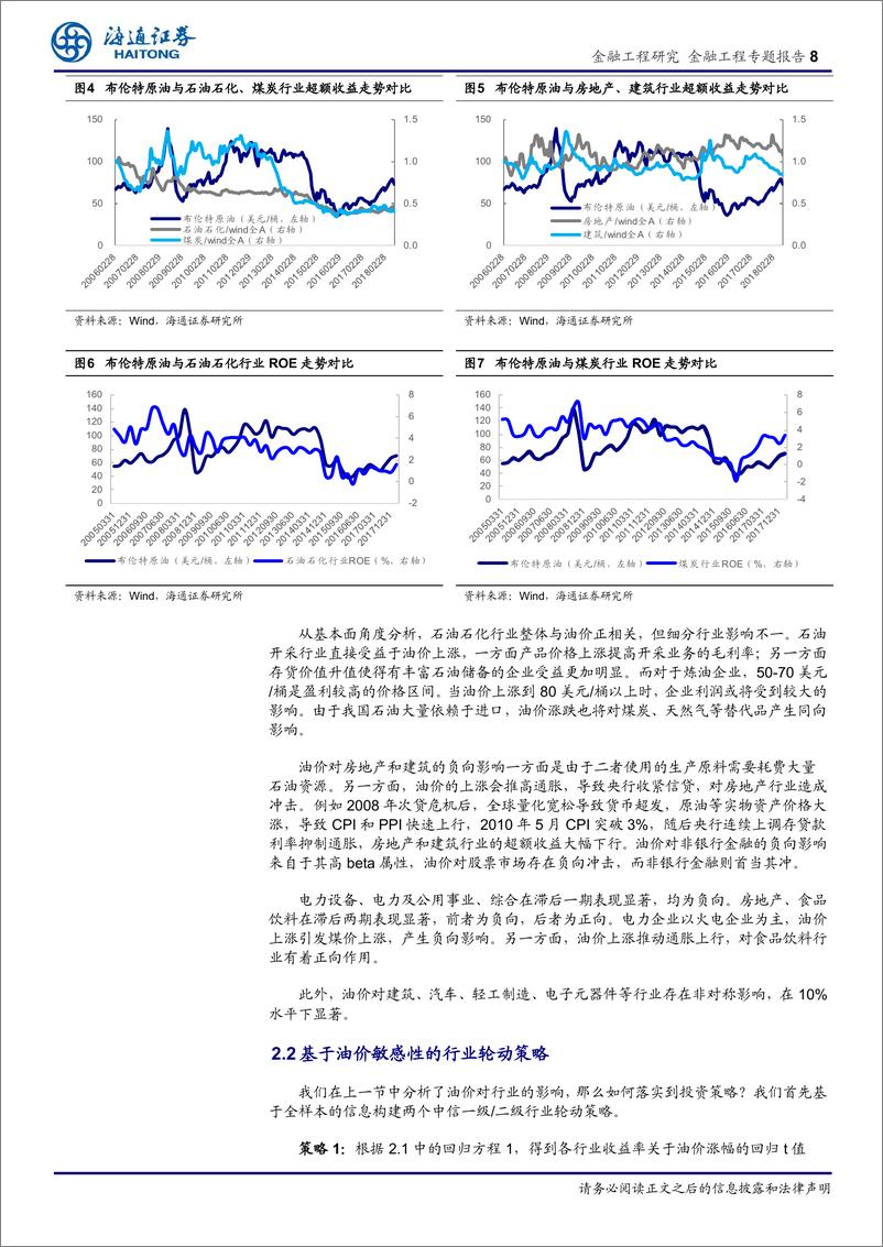 《海通证2018081金融工程专题报告：原油价格对行业和股票影响的量化分析》 - 第8页预览图