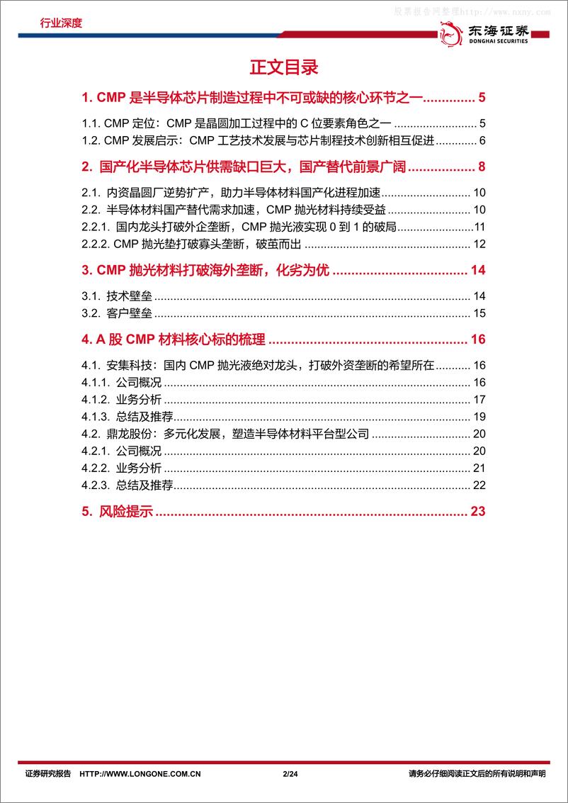 《东海证券-半导体材料行业深度报告：CMP抛光材料国产替代势不可挡，行业龙头长线价值凸显-230626》 - 第2页预览图