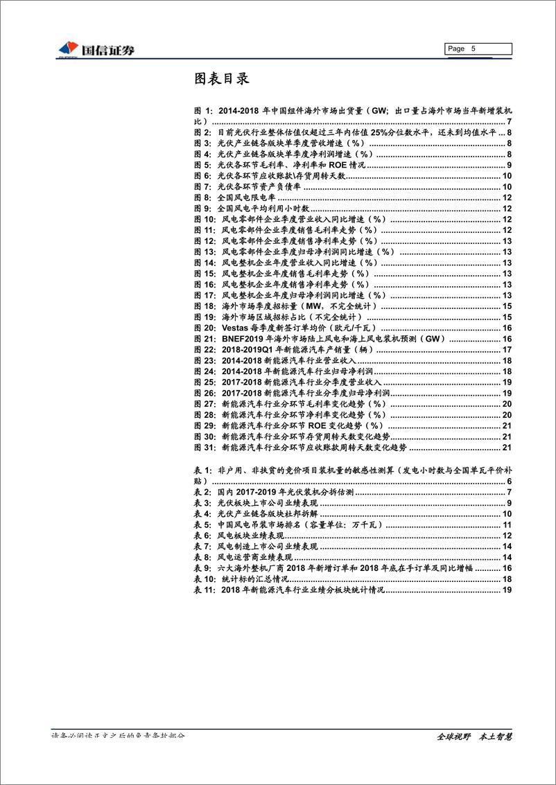 《电力设备新能源行业2019年一季报及2018年年报总结：政策落地，拐点将至，新能源行业估值上修进行时-20190509-国信证券-24页》 - 第6页预览图