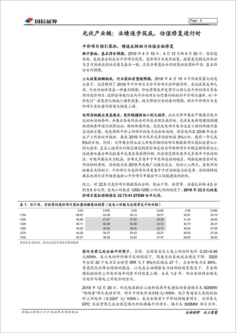 《电力设备新能源行业2019年一季报及2018年年报总结：政策落地，拐点将至，新能源行业估值上修进行时-20190509-国信证券-24页》 - 第7页预览图