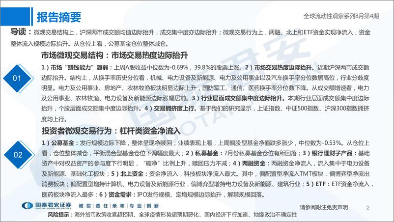 《全球流动性观察系列8月第4期：资金分歧下降-20220823-国泰君安-57页》 - 第3页预览图