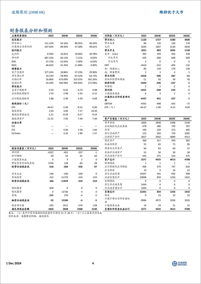 《速腾聚创(2498.HK)2024年三季报点评：毛利率快速改善，看好25年MX千元机表现-241201-海通国际-13页》 - 第4页预览图