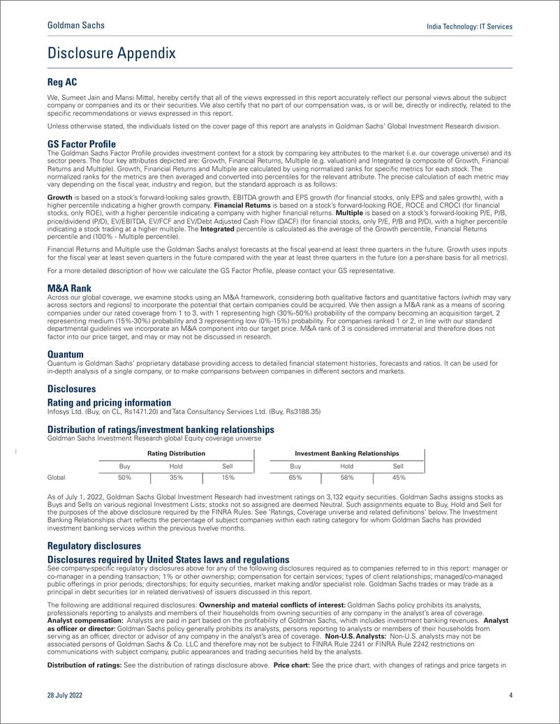 《India Technolog IT Service Read-across from CTSH