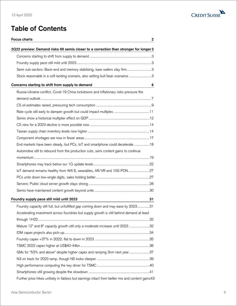 《瑞信-亚太地区半导体行业-2022年第二季度预览：需求风险使行业更接近调整，而不是“更长时间内更强劲”-2022.4.13-70页》 - 第5页预览图