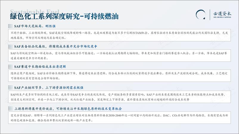 《化工行业：2024绿色化工产业深度研究，可持续燃油(SAF)-241018-云道资本-23页》 - 第2页预览图