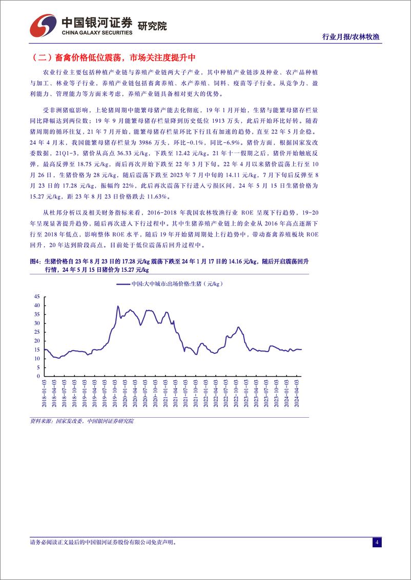 《农林牧渔行业5月行业动态报告：猪价上涨趋势显现，积极把握养殖链布局-240526-银河证券-22页》 - 第4页预览图