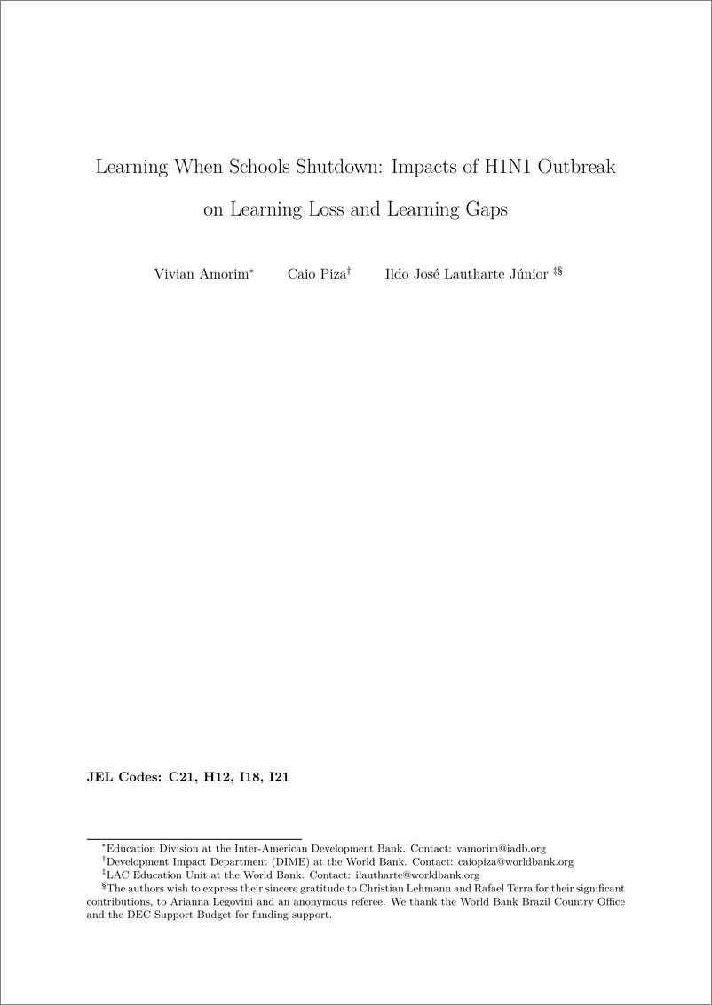 《世界银行-学校关闭时的学习：H1N1疫情对学习损失和学习差距的影响（英）-2024.8-53页》 - 第3页预览图