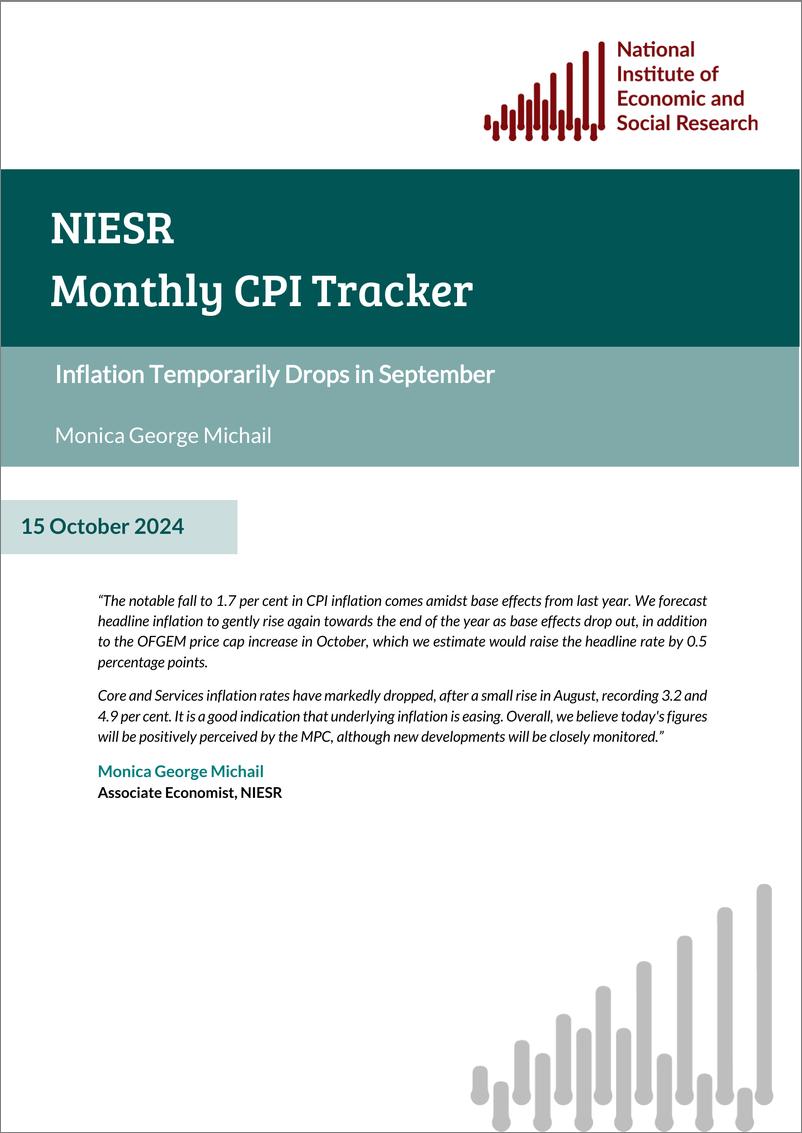 《英国国家经济和社会研究所-月度CPI跟踪：9月份通货膨胀率暂时下降（英）-2024.10-6页》 - 第1页预览图