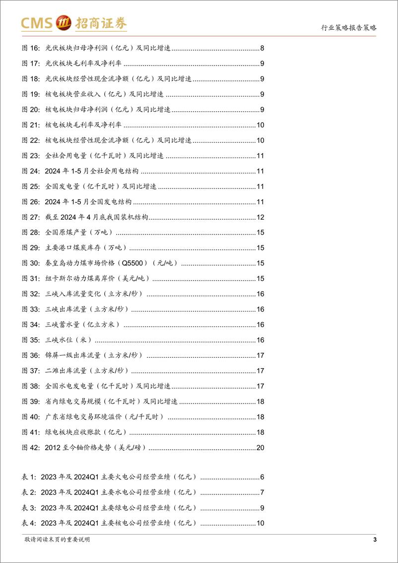 《环保与公用事业行业2024年中期策略：煤价优化继续贡献业绩弹性，期待汛期来水同比改善-240623-招商证券-23页》 - 第3页预览图