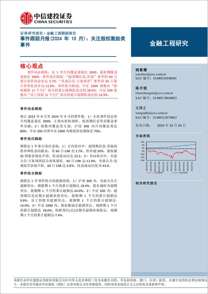 《事件跟踪月报(2024年10月)：关注股权激励类事件-241003-中信建投-13页》 - 第1页预览图