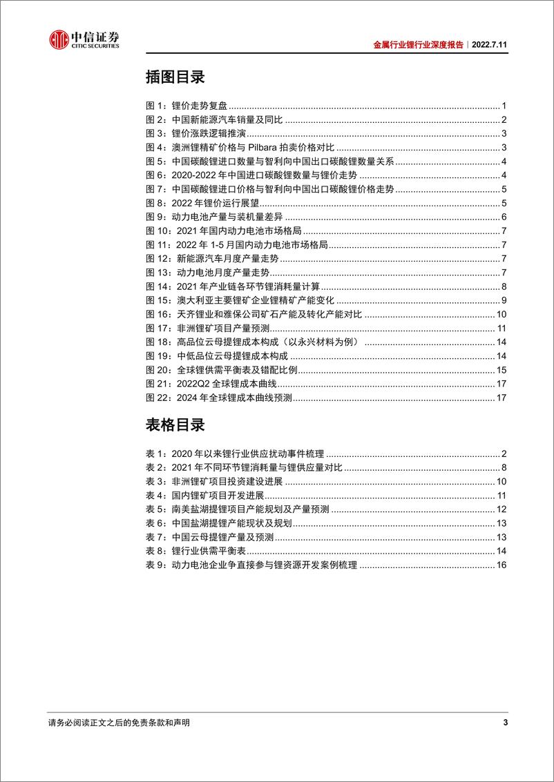 《金属行业锂行业深度报告：锂的后期行情，库存与供需拐点-20220711-中信证券-25页》 - 第4页预览图