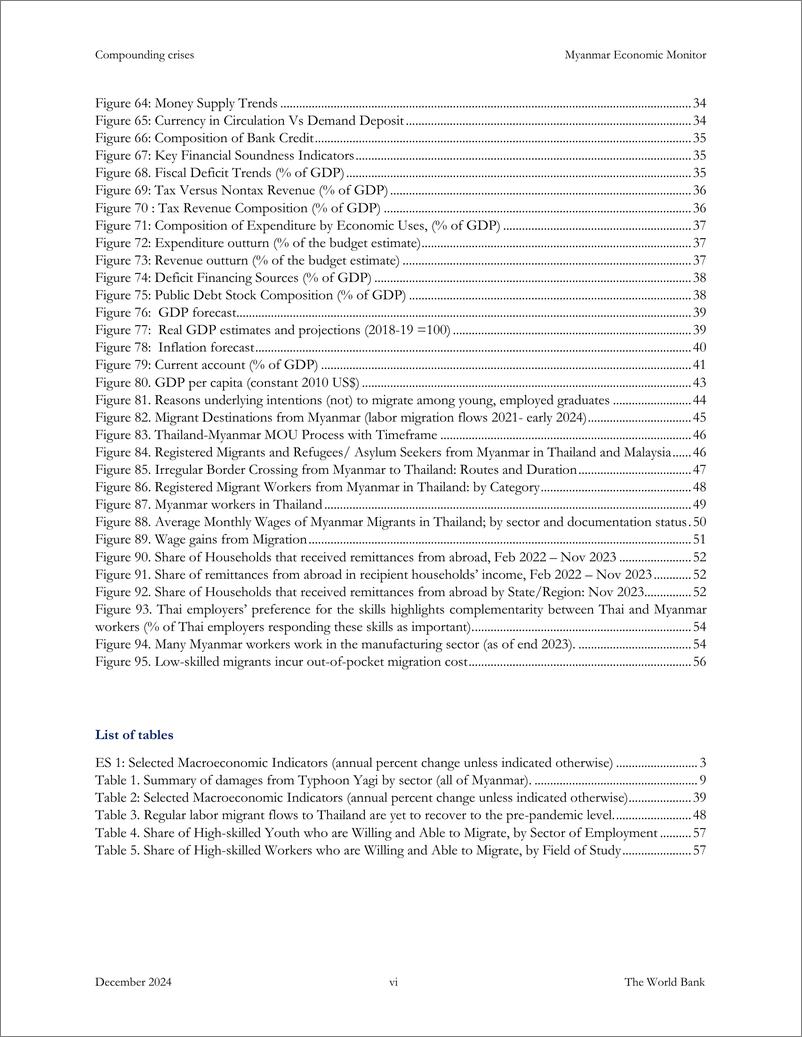 《世界银行-缅甸经济监测，2024年12月：加剧危机-特别关注：来自缅甸的国际移民（英）-2024-74页》 - 第7页预览图