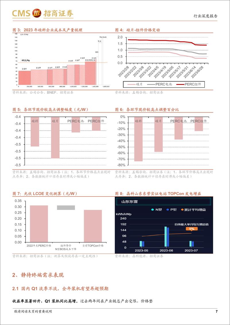 《电力设备及新能源行业光伏系列报告（74）：产业链价格快速触底，静待后续的需求表现-20230717-招商证券-25页》 - 第8页预览图