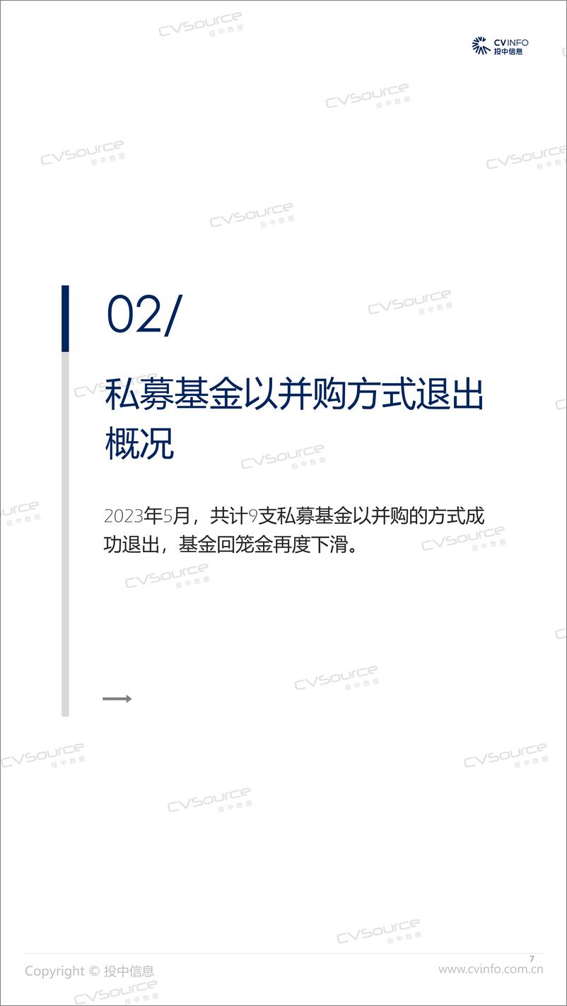 《投中统计：2023年5月并购宣布市场整体回升，基金回笼金额三连降-17页》 - 第8页预览图