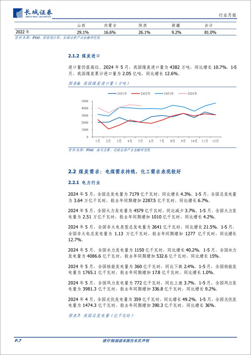 《煤炭行业月报：5月供需两弱，看好夏季煤炭需求增长-240619-长城证券-14页》 - 第7页预览图