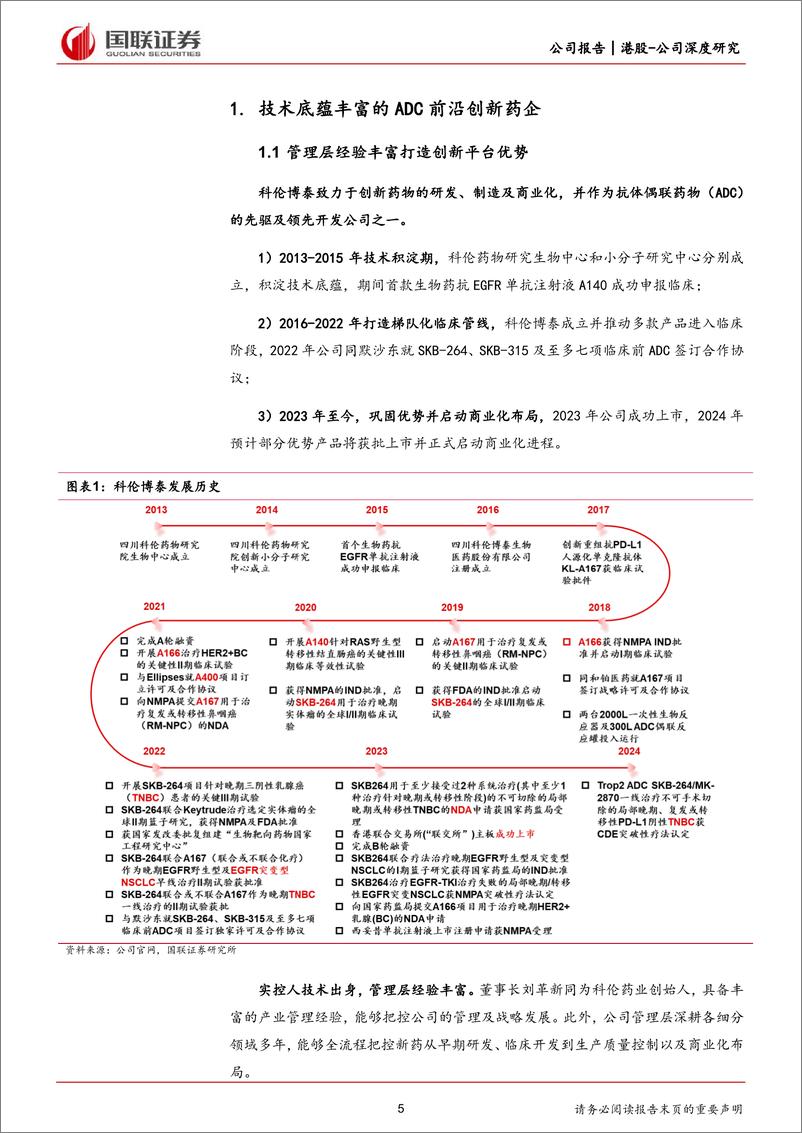 《科伦博泰生物-B(06990.HK)ADC管线厚积薄发的平台型创新药企-240621-国联证券-34页》 - 第5页预览图