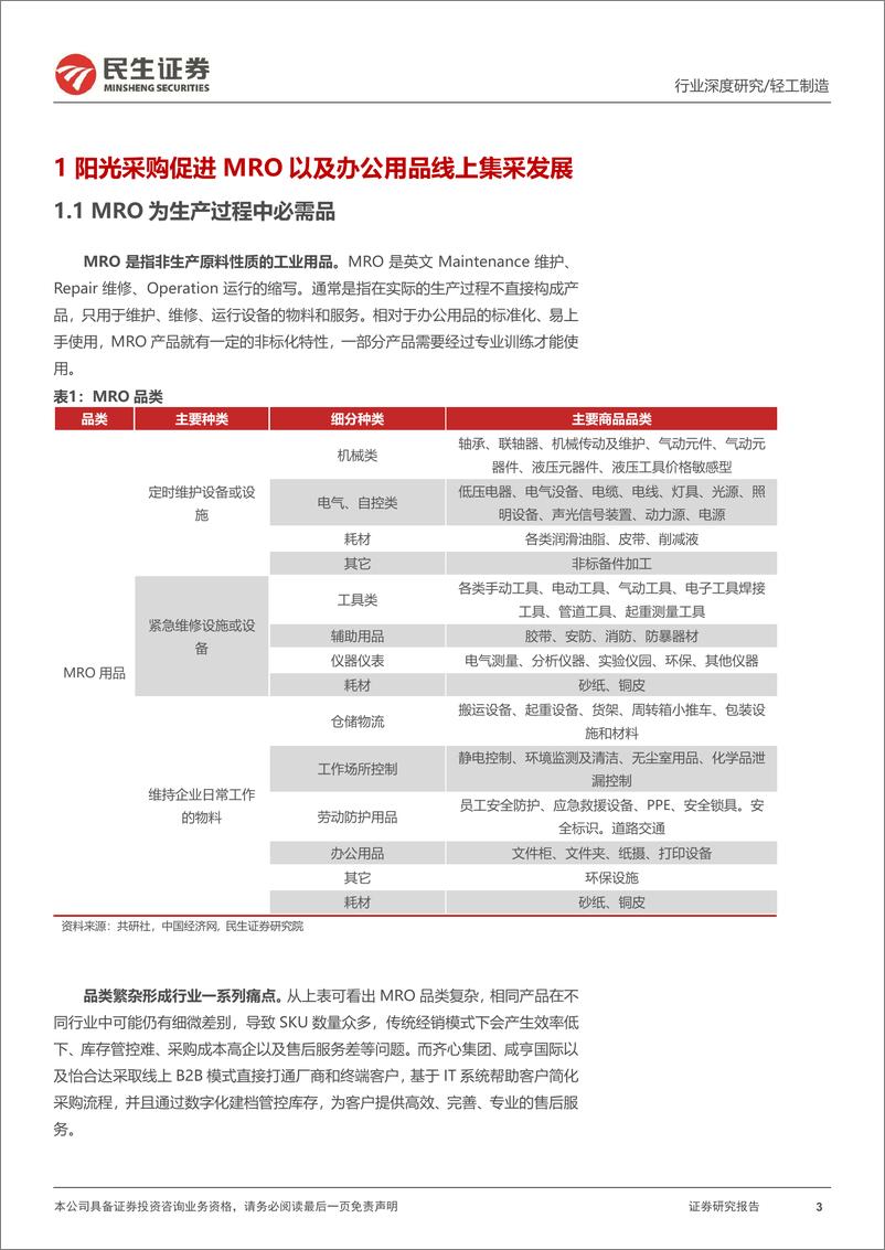 《MRO行业深度报告：乘势而起，国央企数字化采购前景可期-20230320-民生证券-40页》 - 第4页预览图