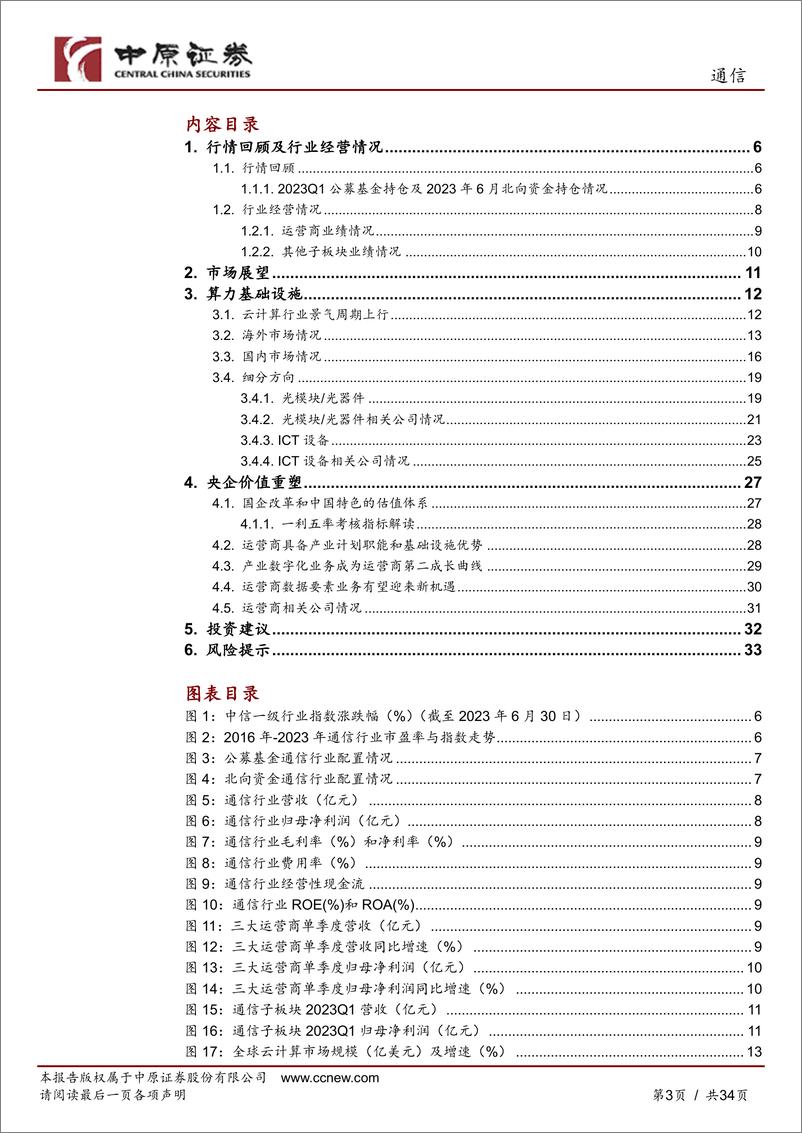 《通信行业中期策略：顺势而为，聚焦算力基础设施和央企价值重塑-20230721-中原证券-34页》 - 第4页预览图