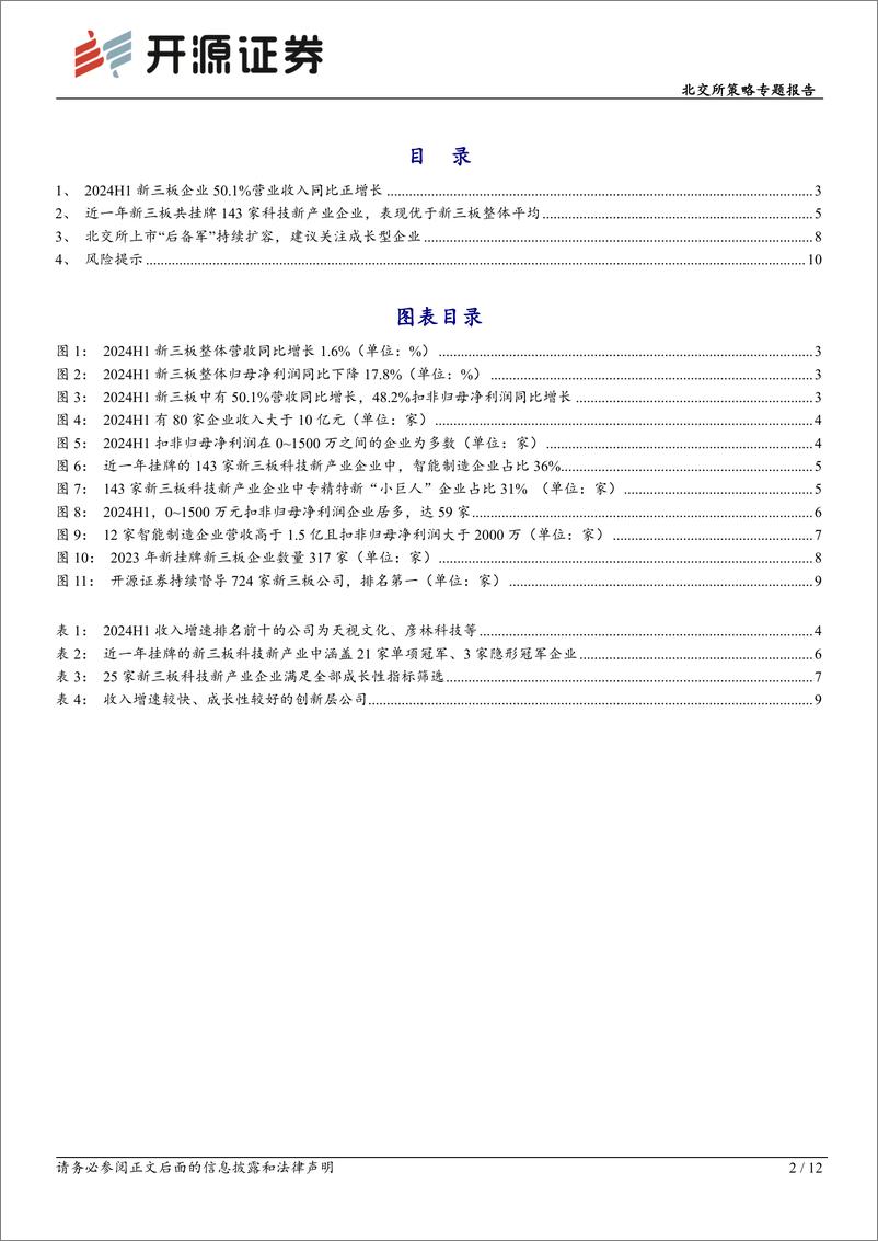 《北交所策略专题报告：新三板2024上半年营收增长1.6%25，北交所带动“后备军”持续扩容-240929-开源证券-12页》 - 第2页预览图