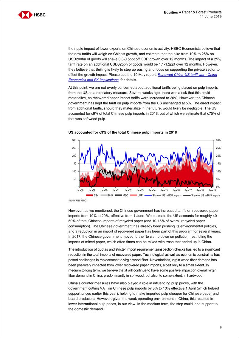 《汇丰银行-全球-纸与林业产品行业-全球浆纸：会低到什么程度？-2019.6.11-25页》 - 第6页预览图