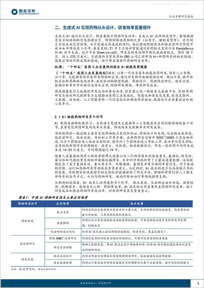 《国金证券-医药健康行业研究：技术升级赋能行业应用，AI+医药健康发展有望提速-230505》 - 第5页预览图