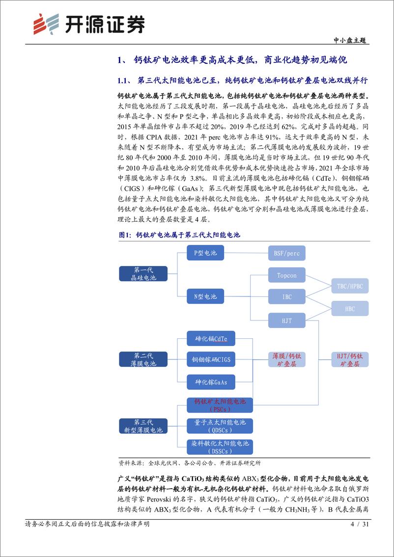 《中小盘主题：纯钙钛矿电池初见端倪，HJ钙钛矿叠层愈发确定-20221027-开源证券-31页》 - 第5页预览图