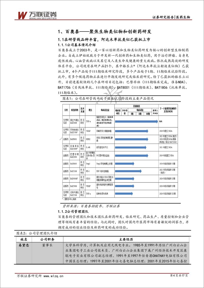 《医药生物行业科创板专题报告之六：百奥泰—聚焦生物类似物及创新药研发-20200219-万联证券-17页》 - 第5页预览图