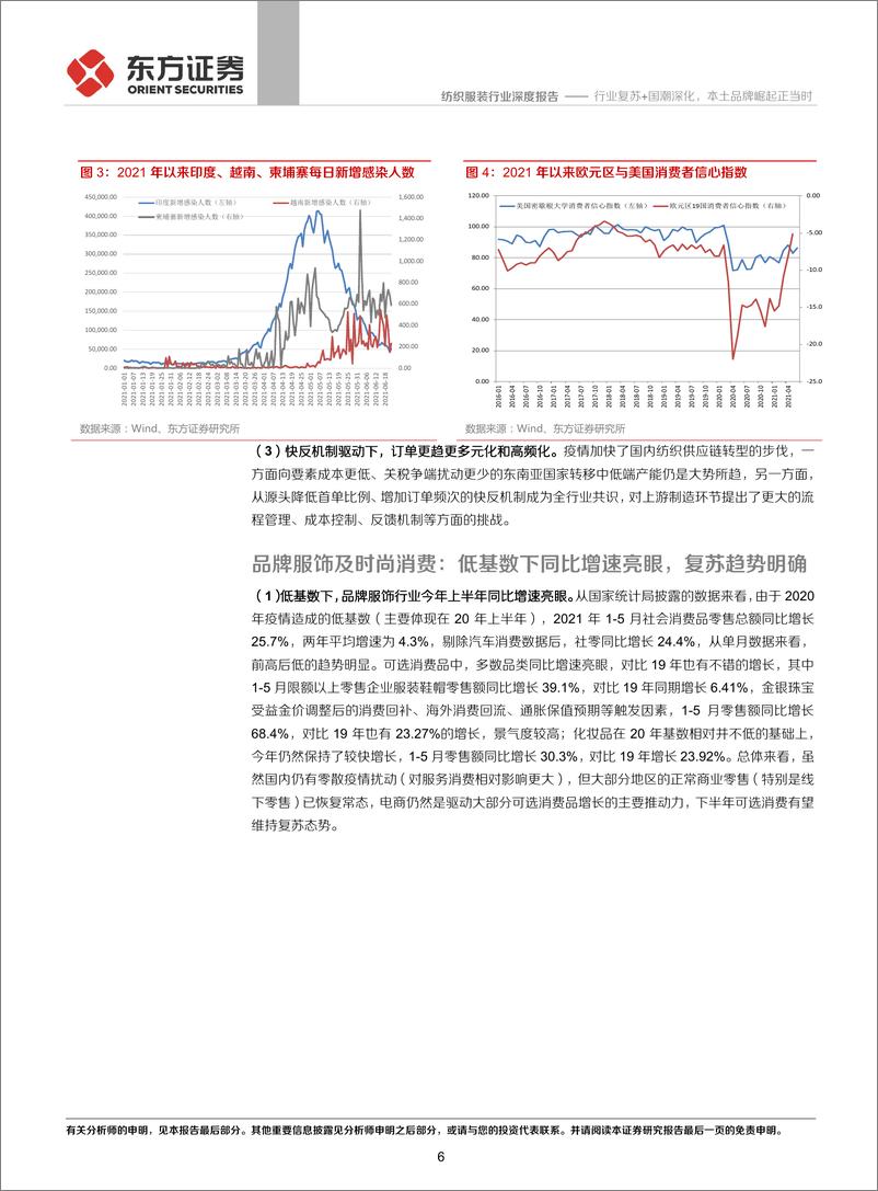 《纺织服装行业纺服及时尚消费2021年度下半年投资策略：行业复苏+国潮深化，本土品牌崛起正当时-20210701-东方证券-32页》 - 第7页预览图