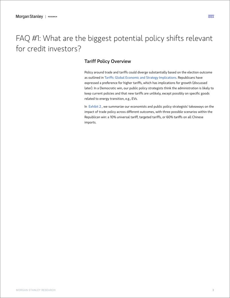 《Morgan Stanley Fixed-US Credit Strategy Election FAQs for Credit Investors-110936137》 - 第3页预览图