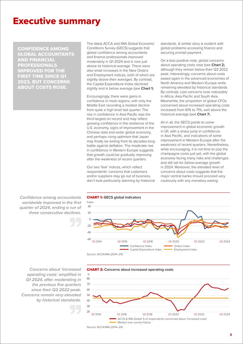 《ACCA-金融专业人士的经济信心达到2023年第一季度以来的最高水平 , 尽管成本问题依然存在（英）-2024.4-14页》 - 第3页预览图