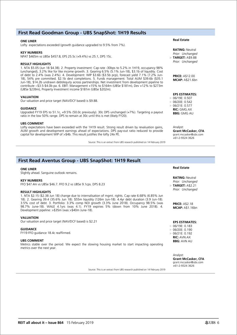《瑞银-全球-房地产行业-全球REITs周报-2019.2.15-46页》 - 第7页预览图