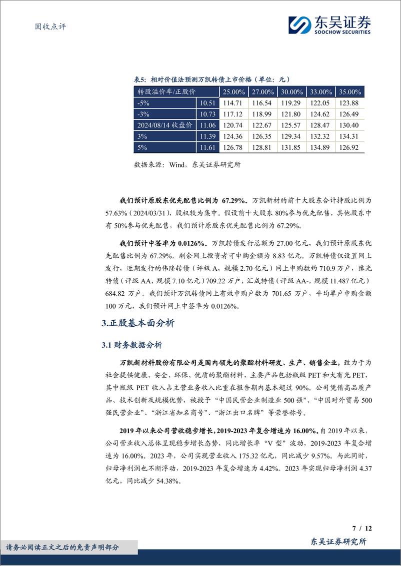 《固收点评：万凯转债，聚酯材料领域领跑者-240815-东吴证券-12页》 - 第7页预览图