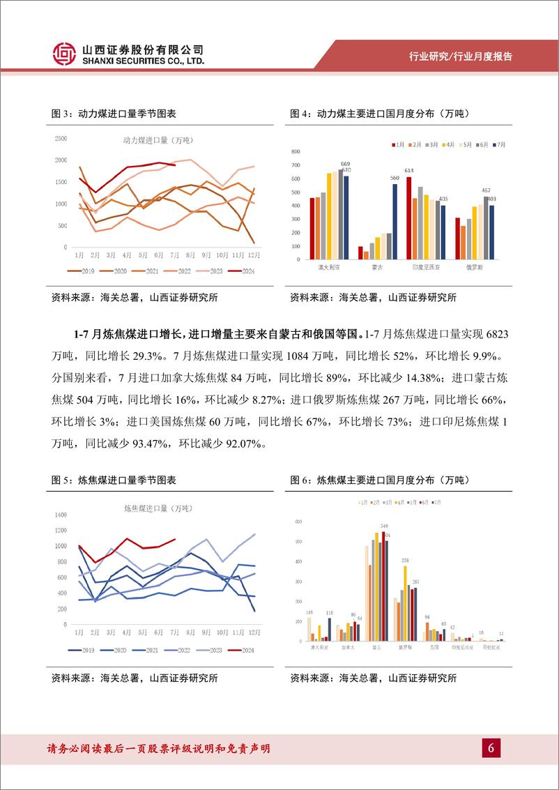 《煤炭行业进口数据拆解：7月进口继续补缺，分煤种表现结构性分化-240828-山西证券-13页》 - 第6页预览图