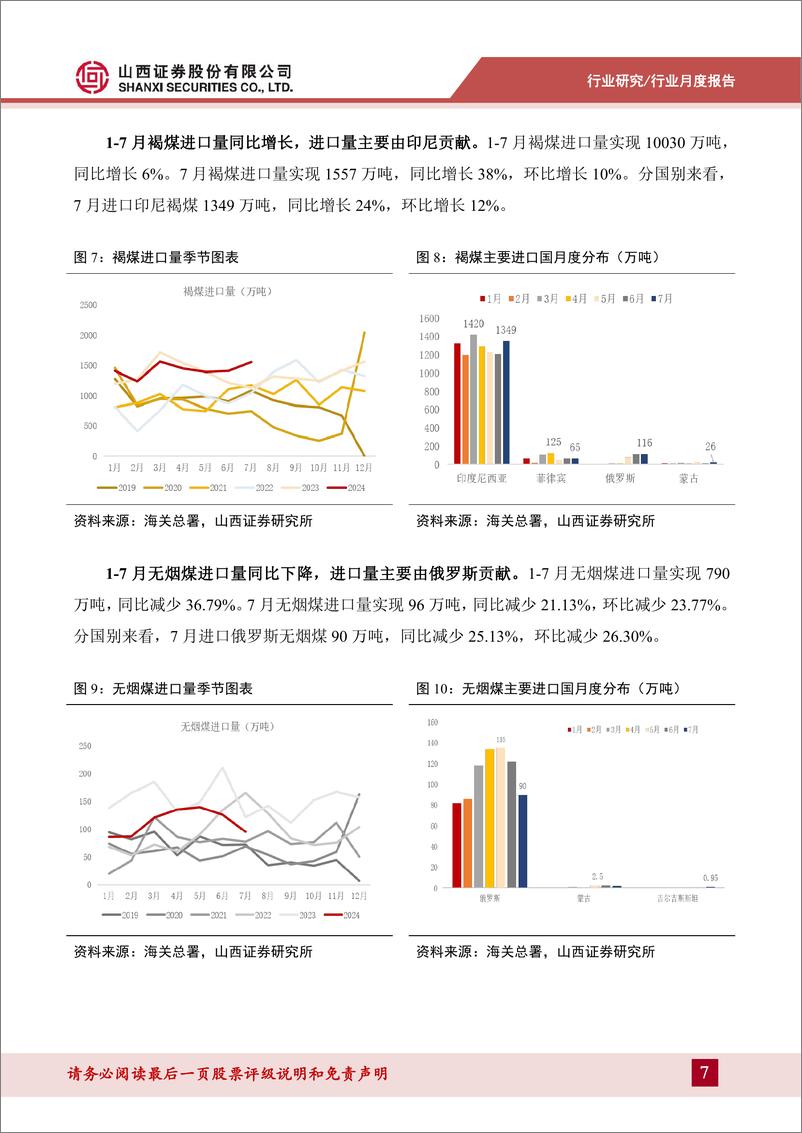 《煤炭行业进口数据拆解：7月进口继续补缺，分煤种表现结构性分化-240828-山西证券-13页》 - 第7页预览图