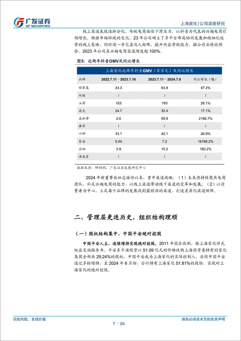 《上海家化(600315)组织架构理顺迎新帅，品牌改革成效显现-240718-广发证券-25页》 - 第7页预览图