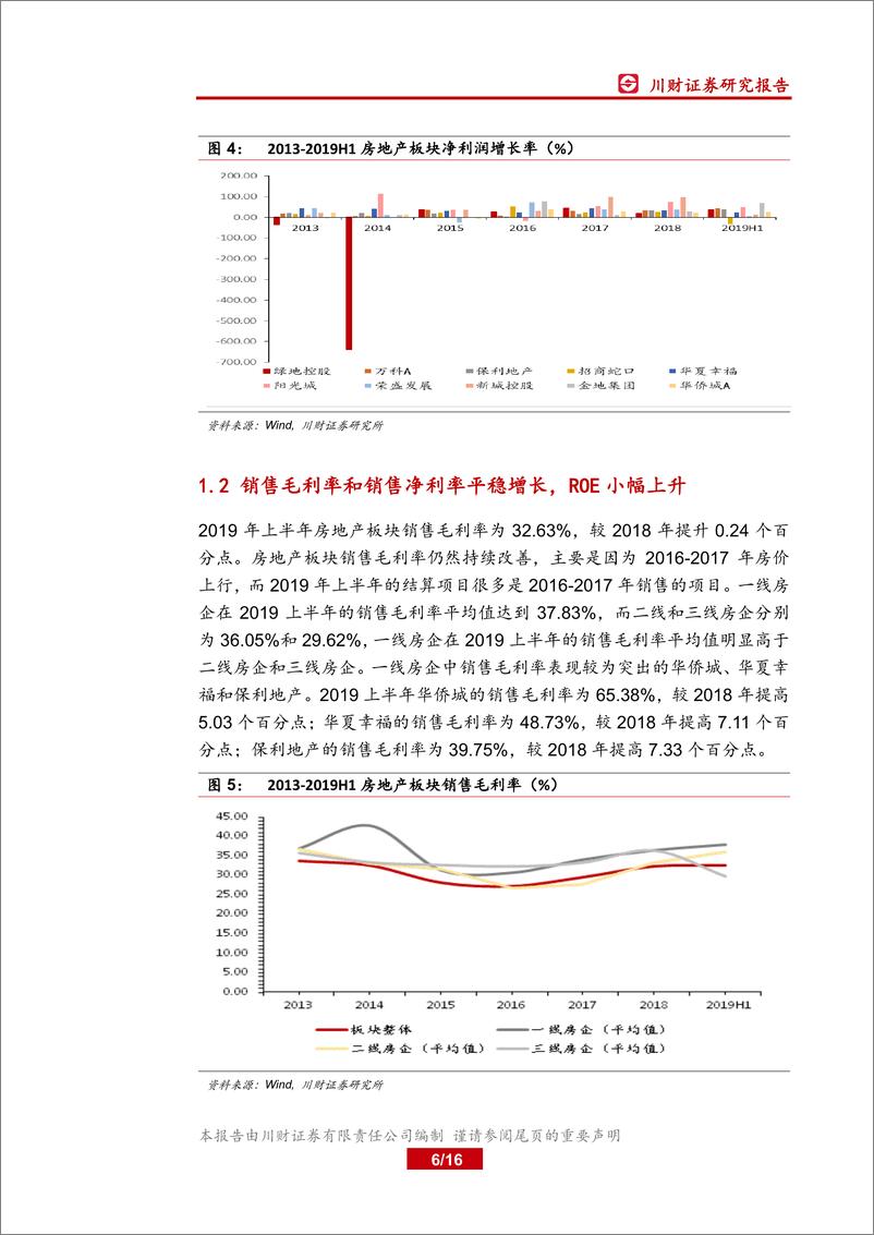 《房地产行业2019年中报业绩综述：房企盈利能力分化，一线房企强者恒强-20190911-川财证券-16页》 - 第7页预览图