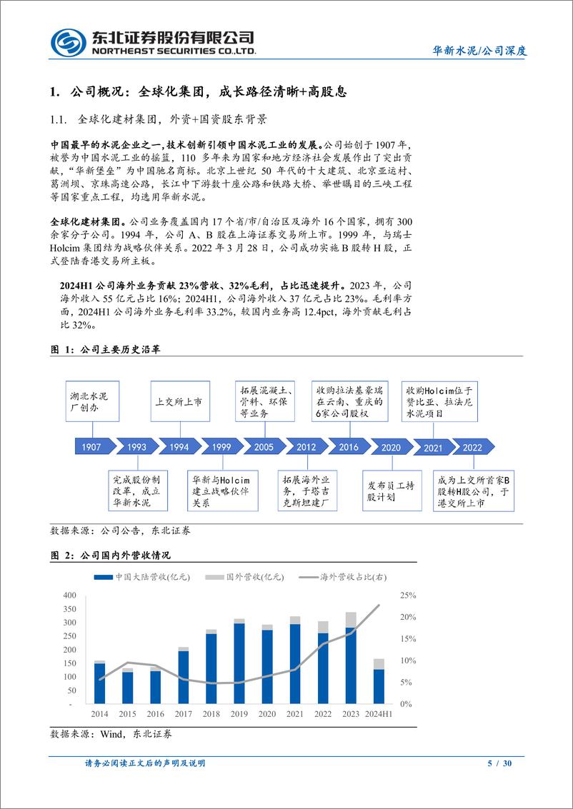 《华新水泥(600801)百年华新，出海%2b一体化打开成长空间-250102-东北证券-30页》 - 第5页预览图